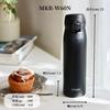 Tiger Thermos Water Bottle, 600ml, One-Push Stainless Steel, Easy-Drink Design, Integrated Lid and Gasket, Only Three Parts to Wash, Easy-to-Use Cap,
