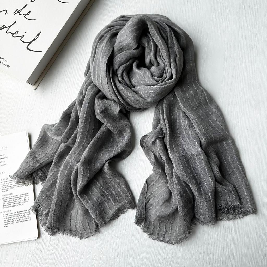 Retro Style Korean Modal Scarf Shawl Wrap Unisex Decorative Strip Scarves for Men and Women