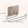 1pcs Tissue Dispenser Multifunction Toilet Kitchen Roll Paper Holder, Stainless Steel Repeatedly Washable Stick Hooks Rack Bathroom Storage