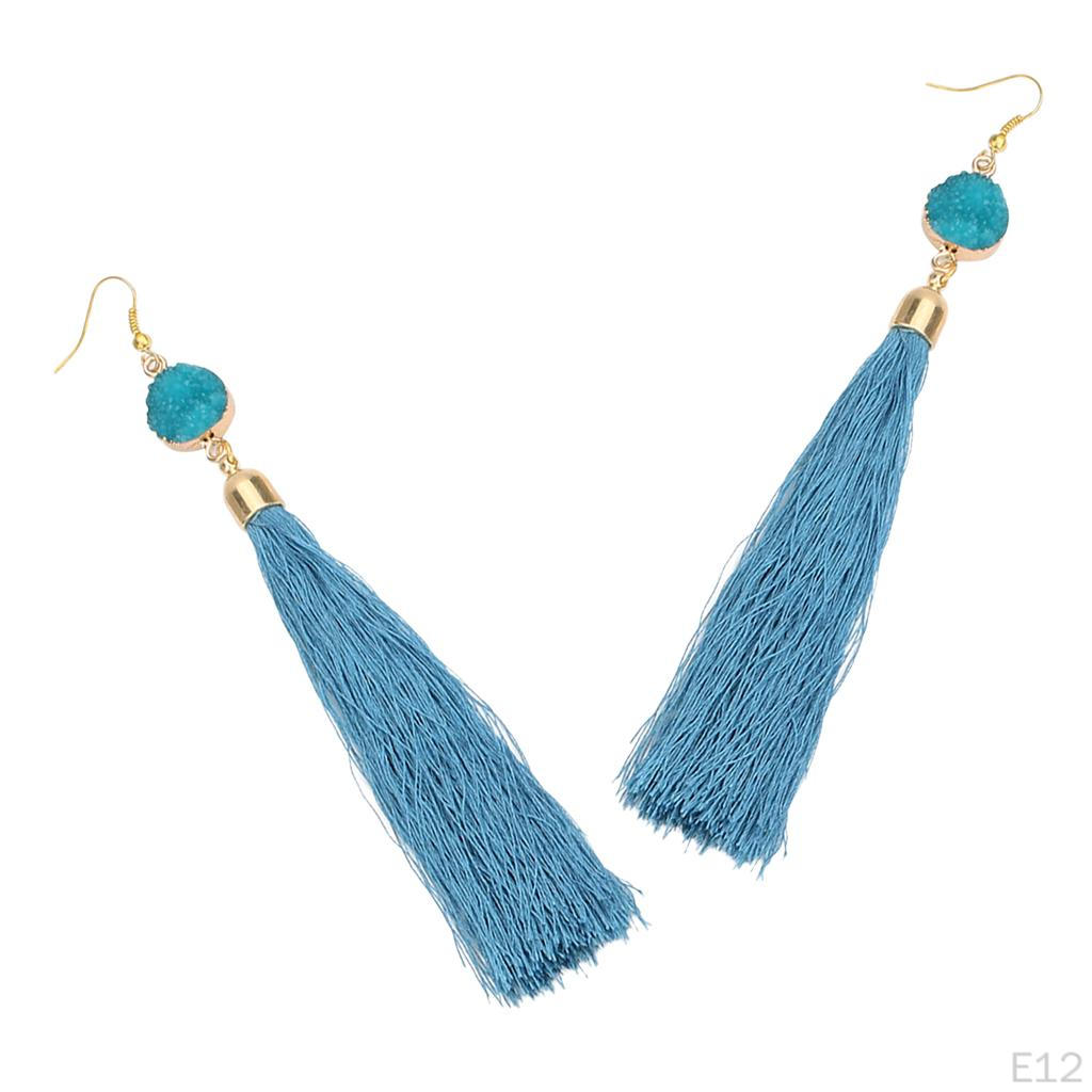 Hooked Long Tassel Earrings Women Bohemian Style Dangle Earring 12cm