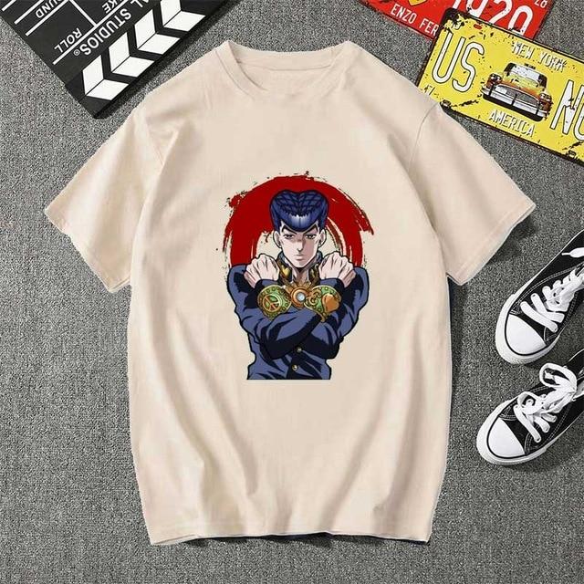 Anime JoJos Bizarre Adventure 2026 Summer New100cotton Tshirt Josuke Higashikata Unisex Short Sleeve Loose Y2K Art Shirt