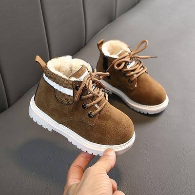 Kurze Stiefel mit seitlichem Reißverschluss für Kinder für Jungen und Mädchen, fliegende gewebte Martin-Stiefel im britischen Stil