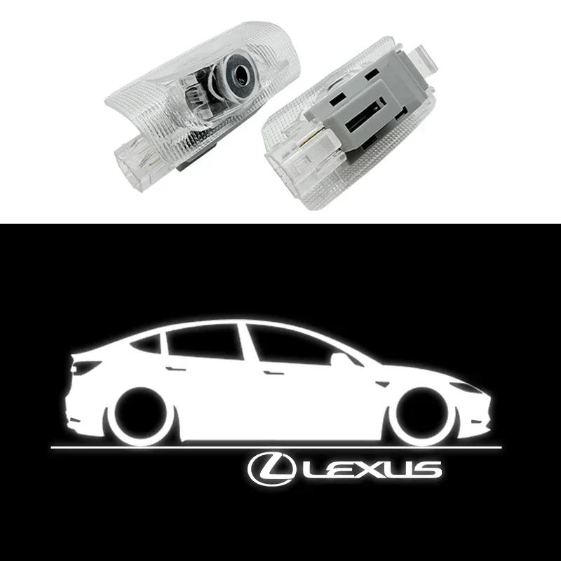 2026 Autocollants Intérieurs Chauds 2 LED Logo d'Emblème de Porte de Voiture Style Pour Lexus LS600hL GX470 GX460 GX400 LX470 LX570 RX270 RX300 RX450h