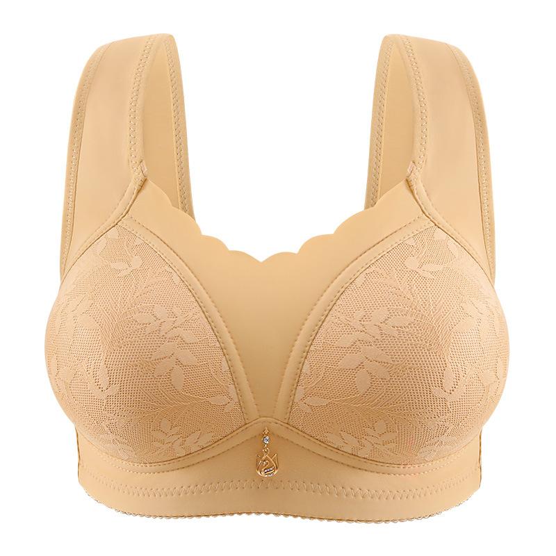 Big red natal year, beautiful back gathering, large size lace, double breasts, anti-sagging underwear adjustment, mother women's bra cover