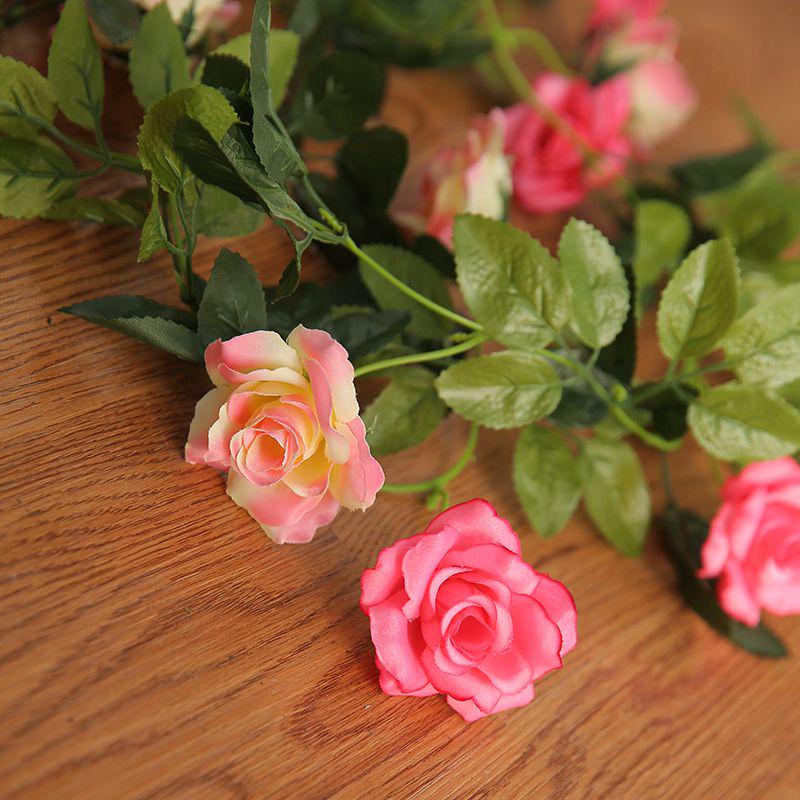 Artificial Rose Vine for Air Conditioning Pipe and Staircase Decoration