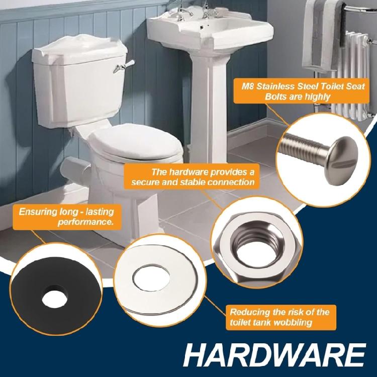 Toilet Tanks Fastener Kits With Rubber Gaskets Rustproof Stainless Steel Bolts For Secure Toilet Tanks To Bowl Repair Kits