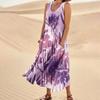 Women's Summer Casual Fashion Easter Printed Sleeveless Round Neck Pocket Dress