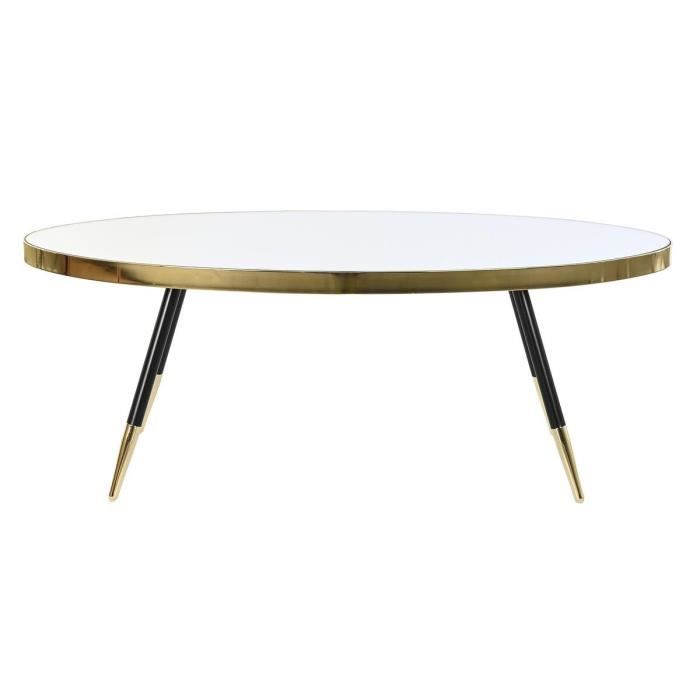 Table Basse - Urban - 110 Cm - Doré - Noir - Design Contemporain