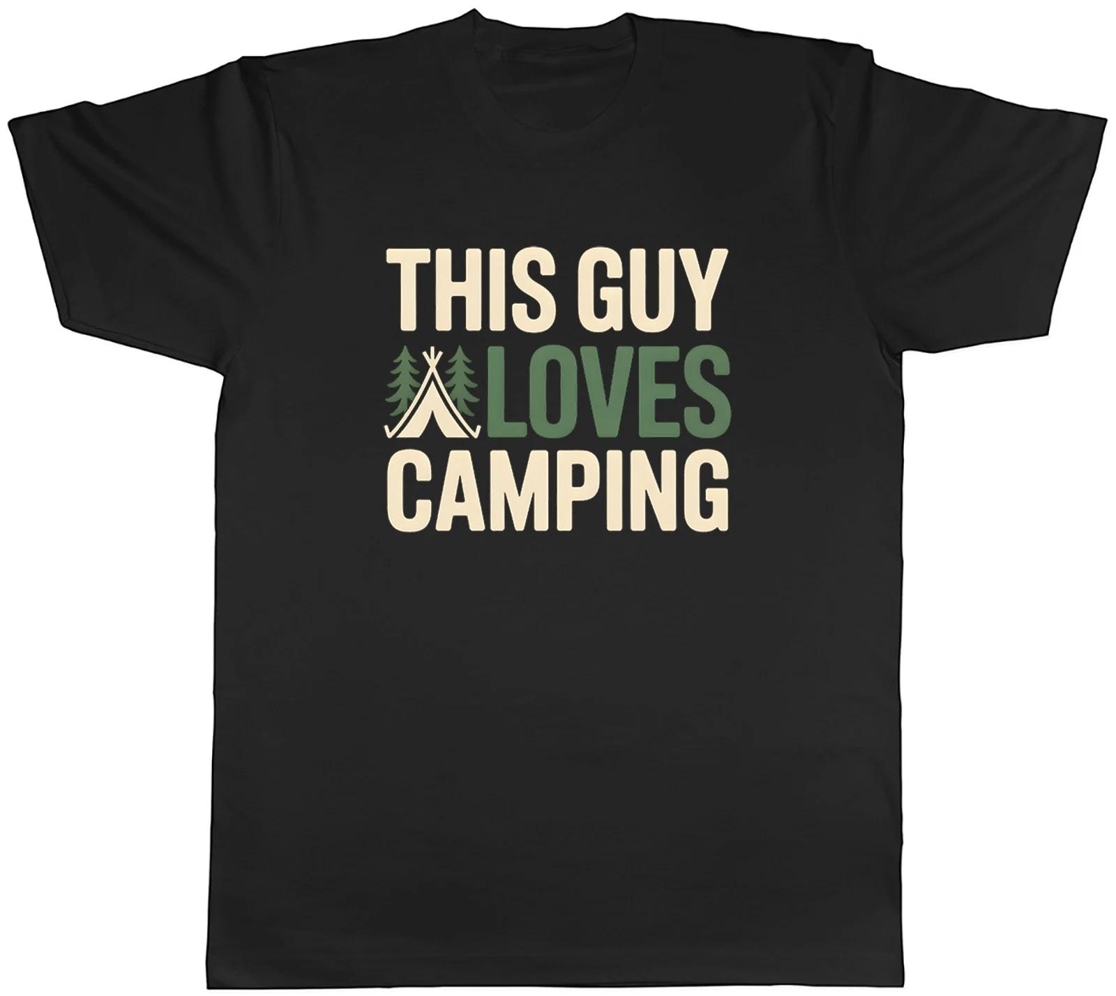 This Guy Loves Camping Outdoors Camp Site Mens T-Shirt Tee Gift Top M