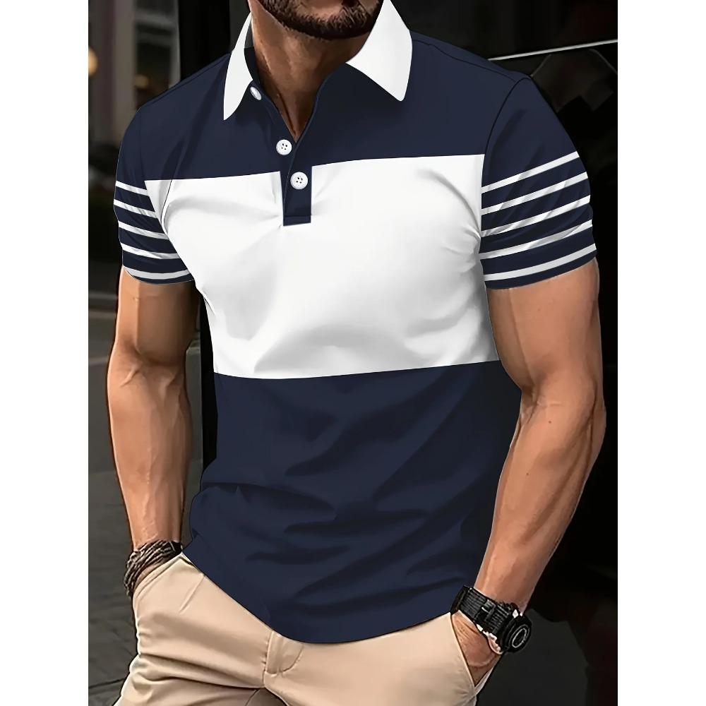 Contesting Color The 2025 Summer New Men's POLO Shirt Casual Fashionable and Breathable 3D Printed Men's T-shirt