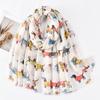 Animal Scarf Tassel Viscose Shawl Dachshund Dog Cat Pattern Scarves Women Muslim Hijab Cute Head Wraps Muffler