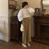 2025 Spring/Autumn French Puff Sleeve Round Neck Women's Casual Loose Top