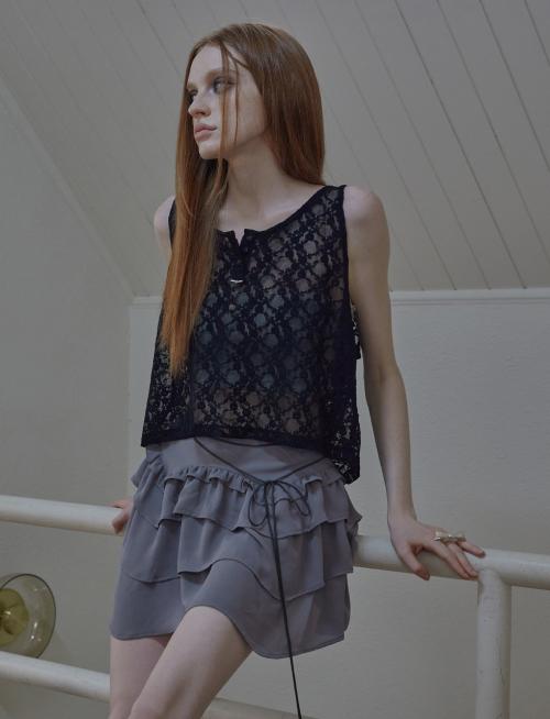 FAZED Vintage Lace Bra Top_Gray