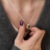 Elegante Collana con Perle d'Argento e Zaffiri - Catena per Clavicola Anti-Sbiadimento, Versatile per Donna