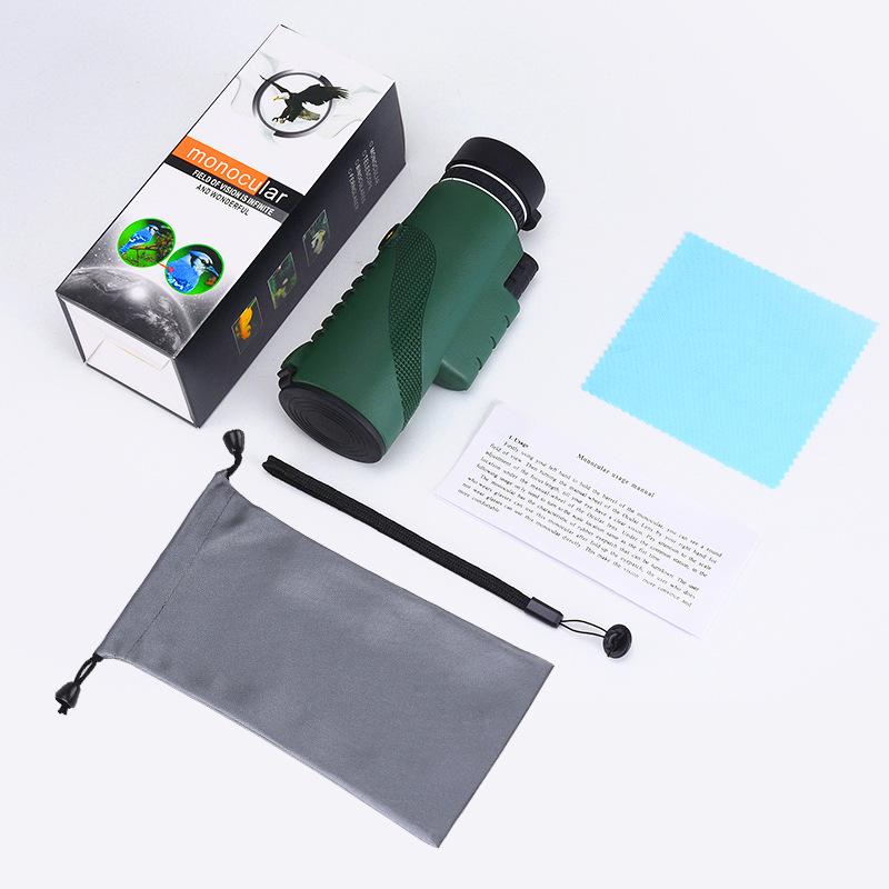 Monóculo Verde HD 80x100 para Observação de Pássaros e Fotografia ao Ar Livre