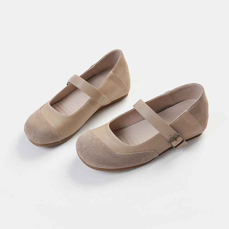 Small Size 3233 Inner Height Increase French Mary Jane Women's Shoes 2025 Spring and Autumn New One-word Buckle with Round Head Single Shoes Women
