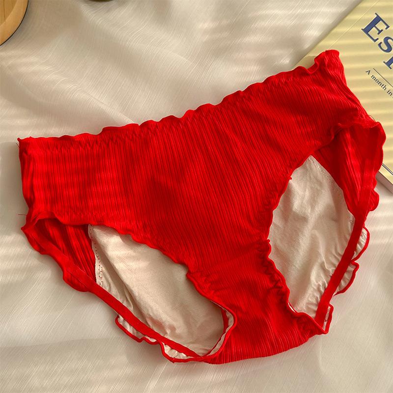 

Физиологическое нижнее белье для женщин, герметичные дышащие легкие гигиенические брюки со средней талией из чистого хлопка, защитные брюки one size красный