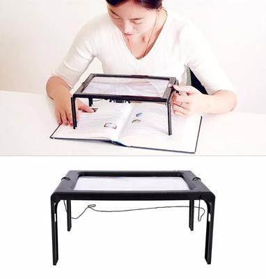Lupa manos libres con luz LED, lupa plegable de 3 aumentos para leer, coser,