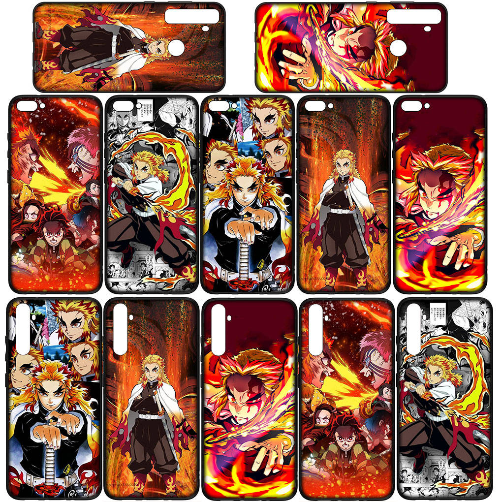 For iPhone 16 15 Xiaomi Redmi Note 14 13 12 11 Pro Max X 16e Samsung Galaxy S25 S24 S23 Moto OPPO Huawei Rengoku Kyoujurou Demon Slayer Tanjirou Case