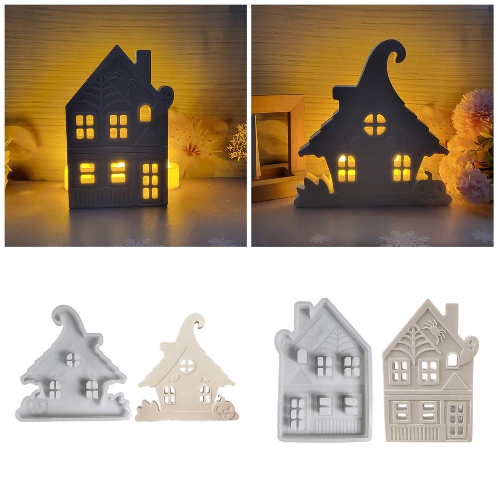 DIY Halloween House Silicone Mold Sturdy Silicone Halloween Pumpkin Spider House Crafting Mold for DIY Enthusiasts