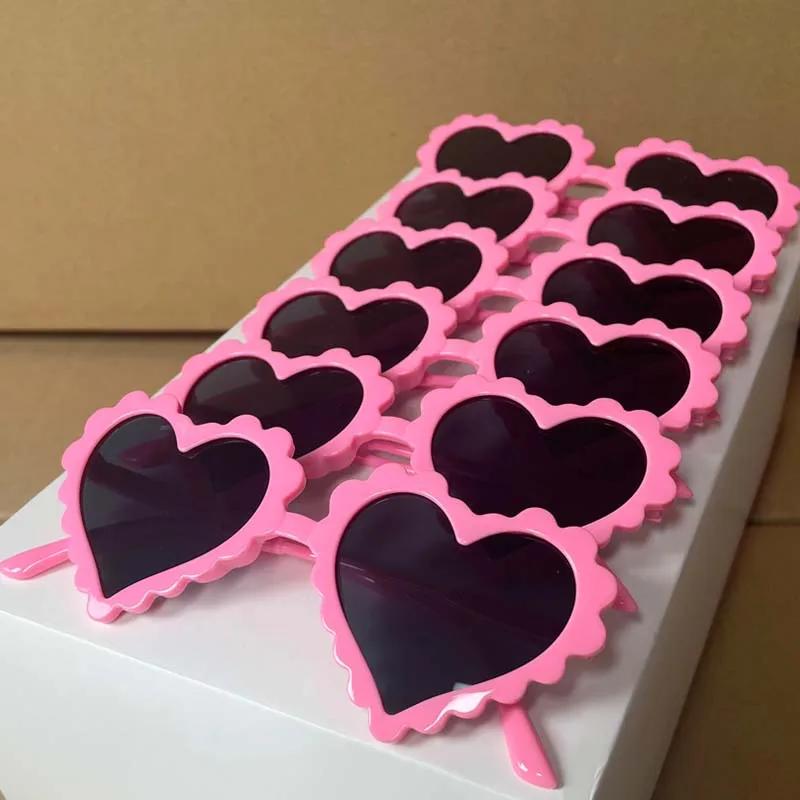 6pcs Heart Shaped Sunglasses For Children Boys Girls UV Eye Protection Sunglassese Outdoor Beach Cute Valentine's Day Party Gift