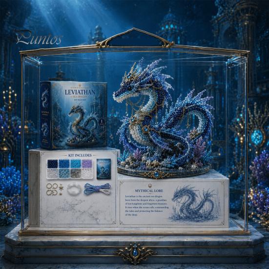 DIY Bead Kit Mythical Ocean for Beginners, 3D Beaded Animal Making with Instructions, Crystal Unique Sea Designs Beads and Pattern Guide, Underwater
