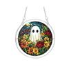 Halloween 2D Acrylic Puzzle Pendant Stress Relief Tool Ghost Witch Pumpkin Home Atmosphere Decoration Hanging Sign