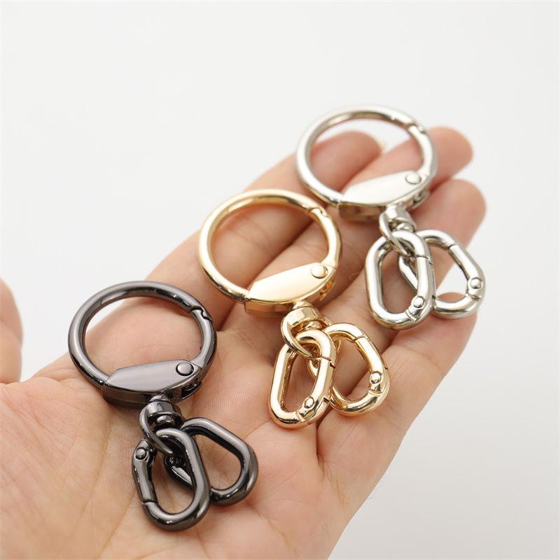 Swivel Clasp Clip Hook With 2Pcs Spring Ring Key Chain Clip For Diy Crafts Lanyard Making Keyring