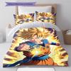 Son Goku Pattern Bedding,Quilt Set Quilt Cover Pillowcase Home Birthday Gift (1 * duvet cover + 2 * pillowcase, without core)