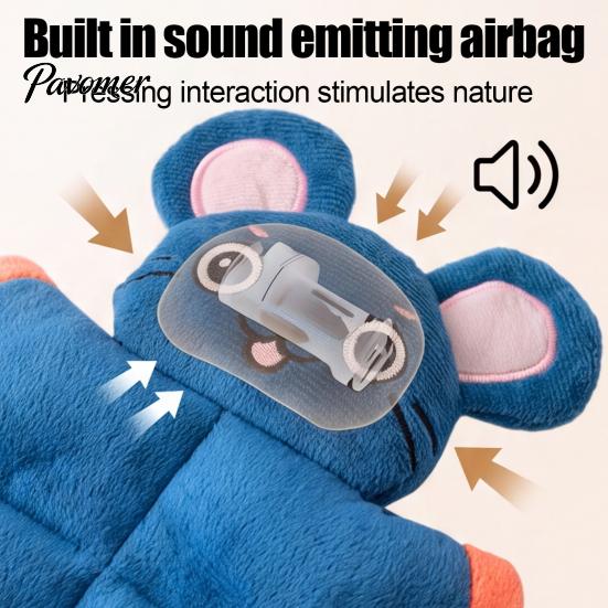 Tug And Pull Dog Toys Squeaky Animal Toy, No Stuffing Plush Chew Mouse Frog Interactive for Bored Dogs Tiger Toy Small Medium to Bite, Puppy Teething