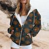 Women's Fashion Casual Halloween Printed Sweatshirt Long Sleeve With Pocket Cardigan Jacket Zipper Hoodie Coat