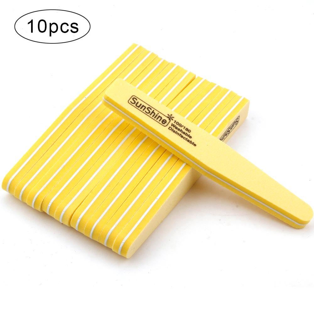Cheap 5/10pcs Professional Nail Files Double Side 100/180 Sandpaper Nail Sanding Block Grinding