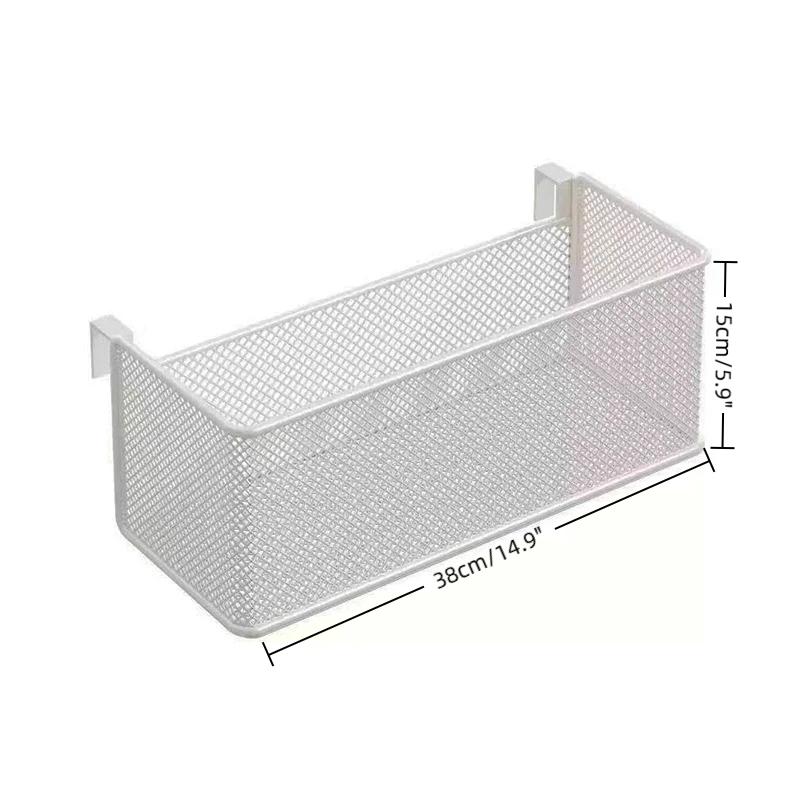 Bedside Hanging Storage Basket Space Saving Multifunctional Metal Bedside Shelf For Hotel Office Dorm Bed & Bunk Bed Bedroom