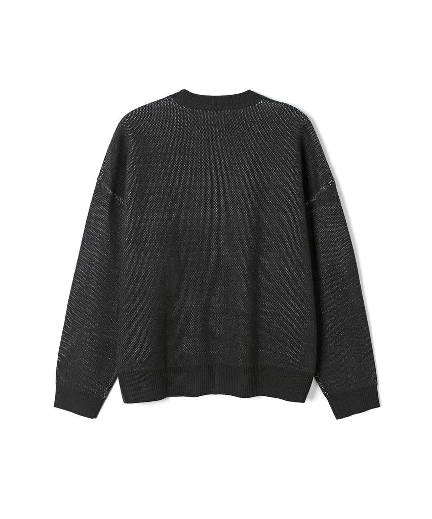 ADHOC Men'S Jacquard Lettering Oversized Knit (Black) (Hbalk10)