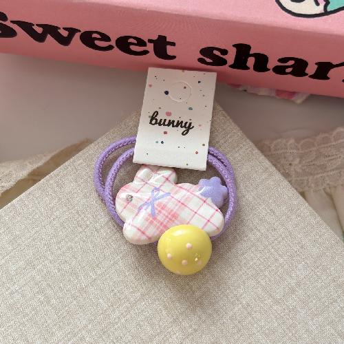 3pcs/set Cartoon Rabbit Cute Barrettes Hair Clips Hairpins Polka Dot Girls Sweet Hair Rope Ties Elastic Hair Bands Kids Headwear