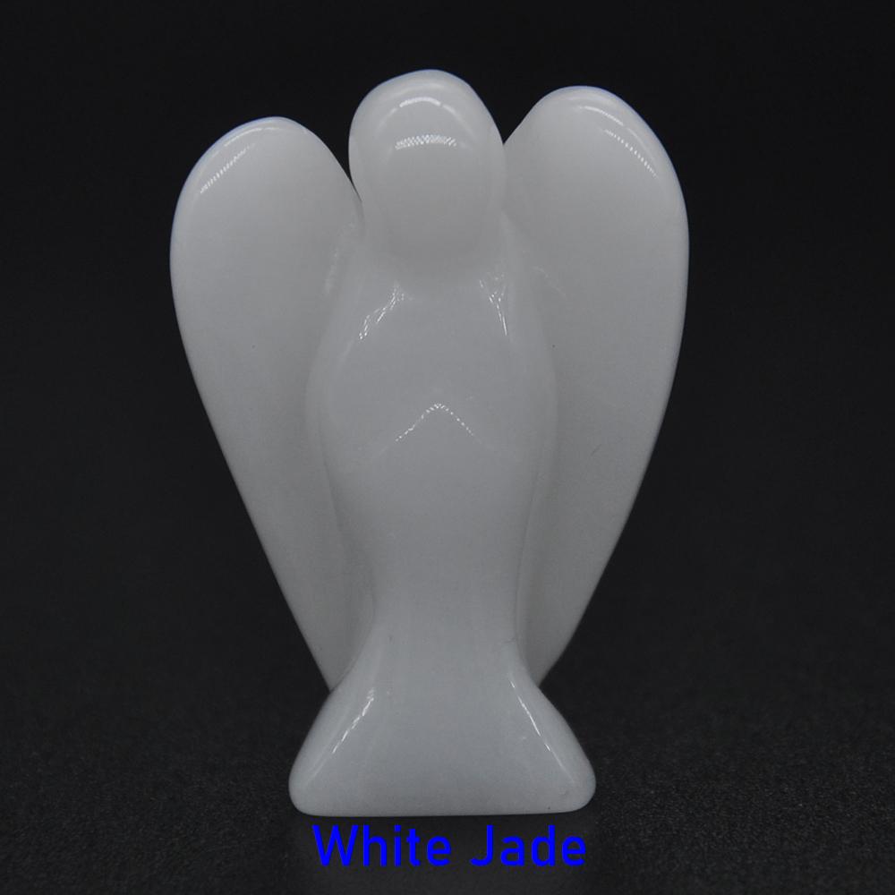 1.5" Guardian Angel Figurine Natural Healing Crystal Statue Home Stone Decor Study Craft Gift Trinket Room Ornament