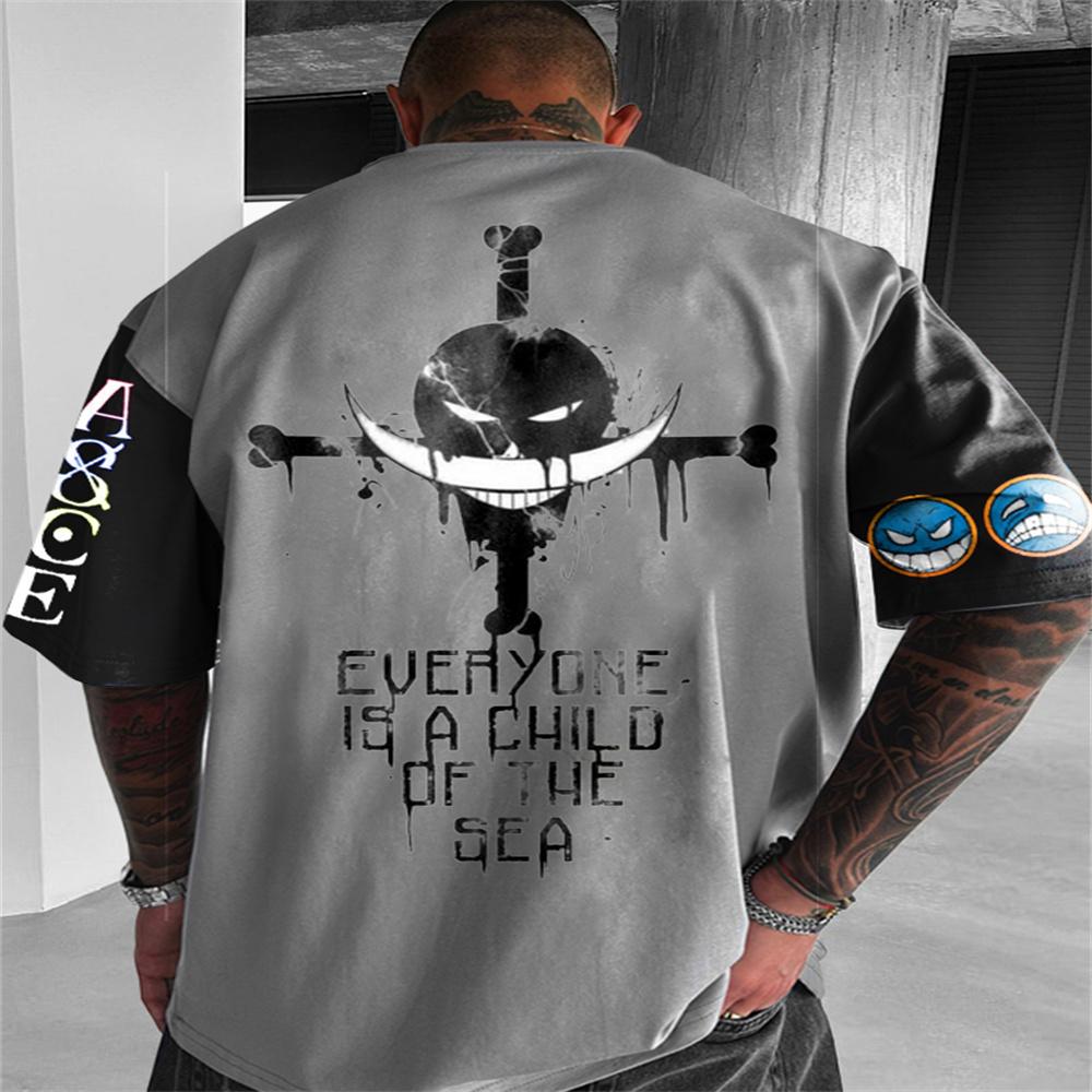 Mode Herren T-Shirt Schnelltrocknend Kurzärmelig Tops Sommer Straße Rundhals T-Shirts Herren Locker Große Größe Hip Hop Kleidung Neu 3XL gray