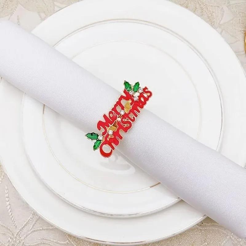 Festive Christmas Holiday Napkin Ring Holder for Thanksgiving Family Dinner Table Holiday Table Setting Home Decor