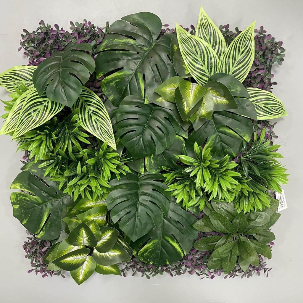 50×50cm Artificial Green Plant Wall - Plastic Vertical Garden, Fake Flower Wall, Synthetic Turf Background