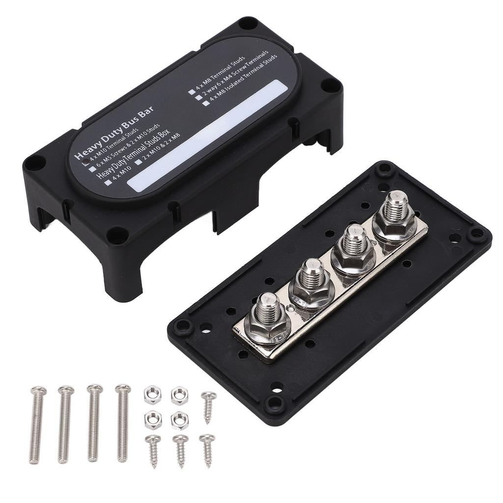 Heavy Duty Bus Bar Box DC48V 300A Flame Retardant Rust Proof for 12 to 48V Cars Trucks RVs Ships Boa