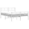 VidaXL Metal Bed Frame with Headboard-Footboard White 160x200cm 372249
