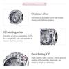 BAMOER Romantic Wedding 925 Sterling Silver Pink Zircon Star Pattern Bead Charm for Original Bracelet Bangle DIY Jewelry