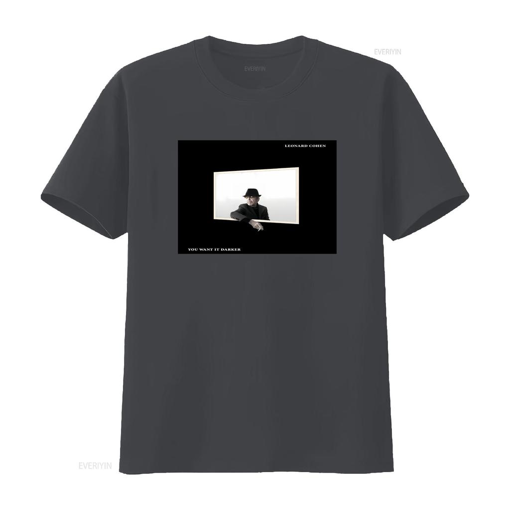 LEONARD COHEN T SHIRT You Want It Darker Vinyl Cd Cover SMALL MEDIUM LARGE XL Vintage Washed Top For Everyday Wear
