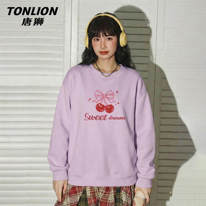 TonLion Damen Rundhals-Sweatshirt mit Schmetterlings- und Buchstaben-Print