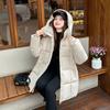 Removable Hat Cotton Clothes Women's Winter New Large Size Women's Clothing Medium and Long Coat Loose Bread Clothes Cotton Clothes