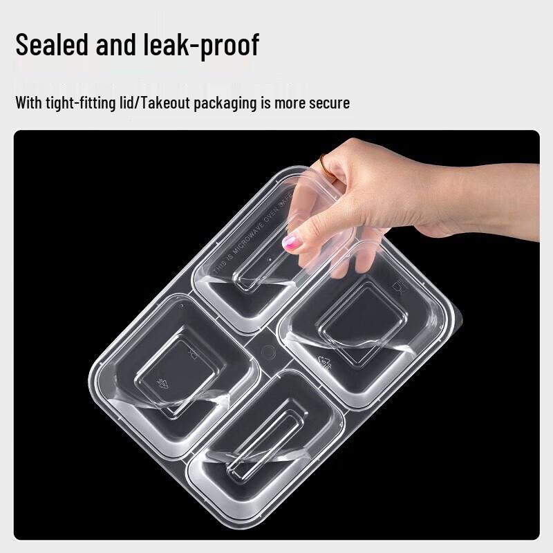 Disposable 3-Compartment Microwavable Food Containers