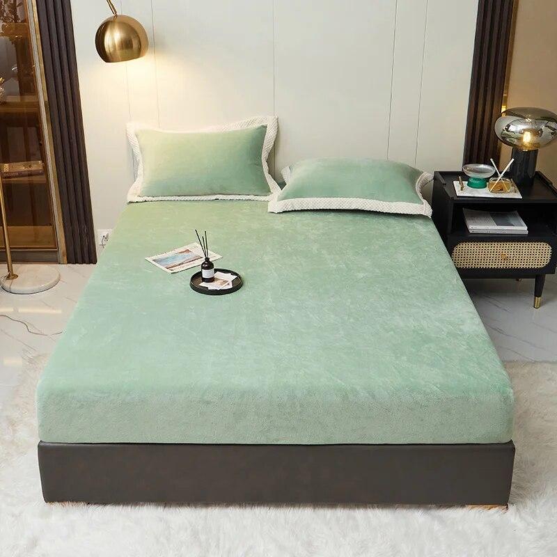 Super Soft Milk Fleece Fitted Sheet,Deluxe Microplush Non Pilling Sheets, Deep Pocket,Grey,No Pillowcase,Winter Warm