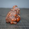 Chinese Antique Boxwood Carving Exquisite Unicorn Pixiu Statue Collection Art