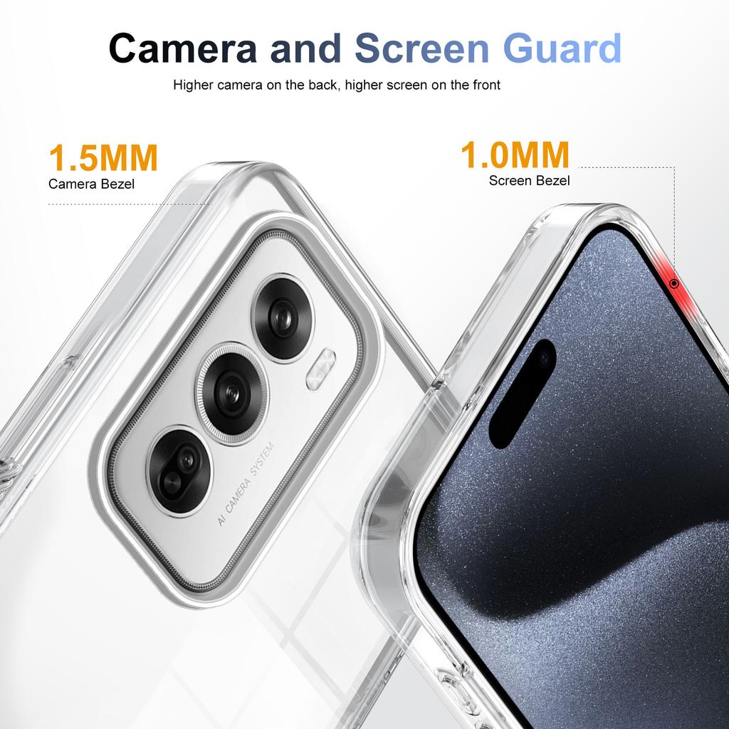 Compatible with OPPO Reno12Pro Anti-slip Phone Case, Realme 12Pro Transparent A79 Shockproof A38 Protective Case