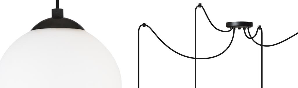 Spider Ball Ceiling Hanging Lamp Black LED 15cm